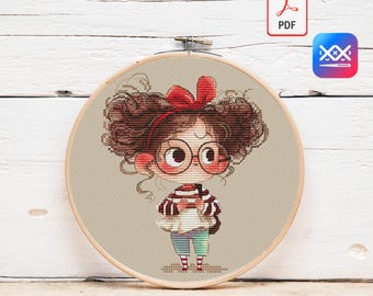 Patrón de punto de cruz "Julia" PDF gráfico punto de cruz DMC xstitching xstitch bordado patrón punto de cruz hobby costura bordado