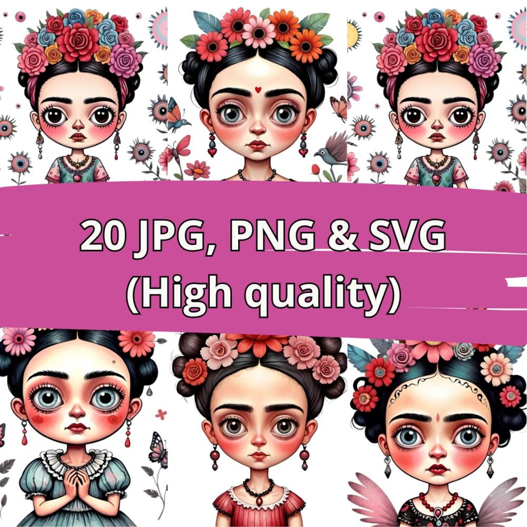 20 Beautiful Images of Frida Kahlo - Kawaii Gothic Tim Burton Style ...
