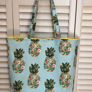 Pineapples, pretty Pineapples handmade tote bag