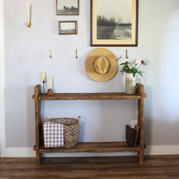 Distressed Wood Entry Table Etsy