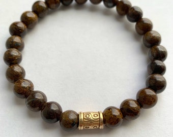 Bronzite Bracelet - Stretch Bracelet -  7 1/2 inches