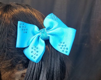 Blue Rhinestone Crystal Hair Bow