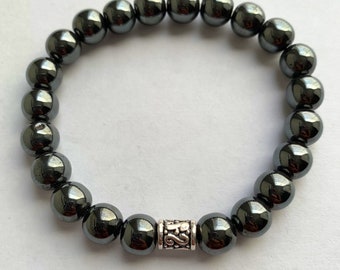 Hematite Bracelet - Stretch Bracelet -  7 1/2 inches