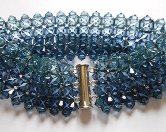 Crystal Bracelet Blue Bracelet  - 6 1/2 and 6 3/4 inches