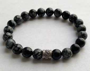 Obsidian Bracelet - Stretch Bracelet - 6 3/4 inches