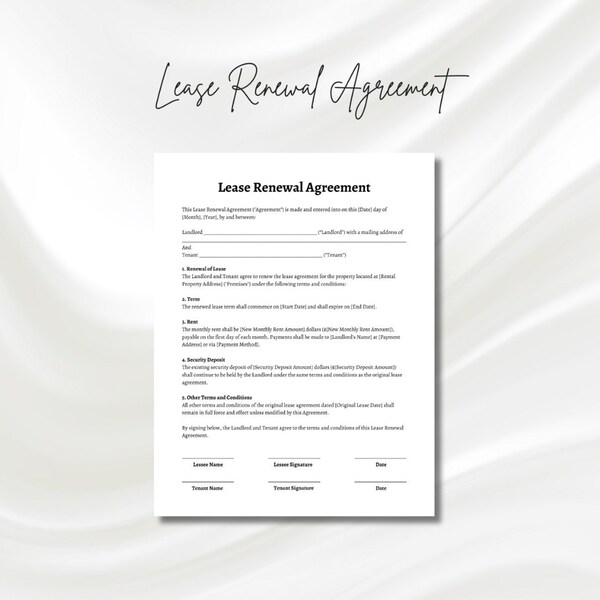 Landlord and tenant agreement etsy