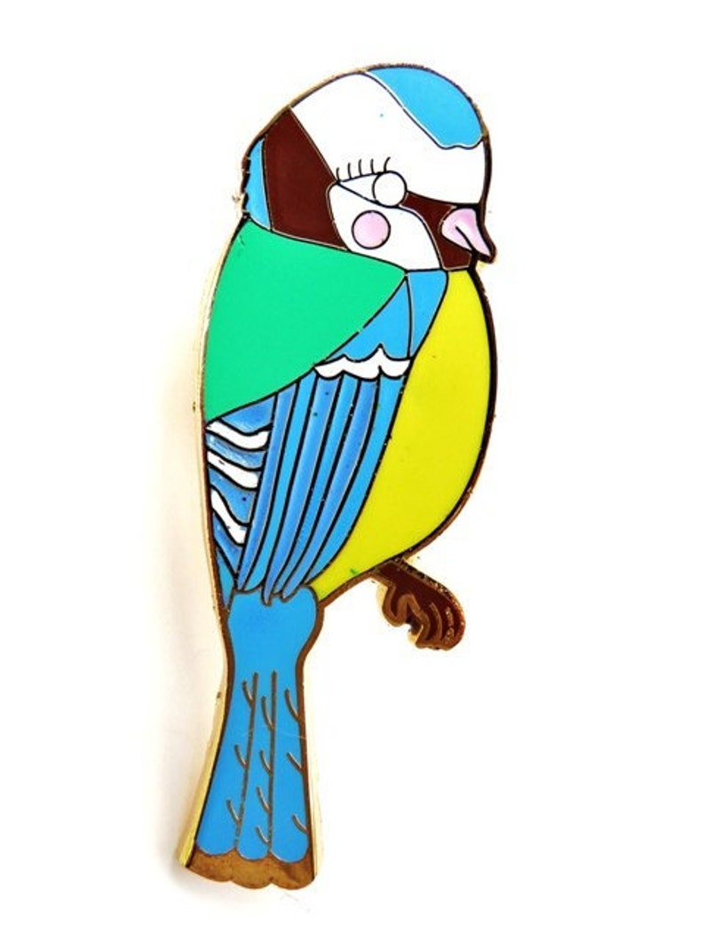 Enamel Blue Tit Brooch image 4