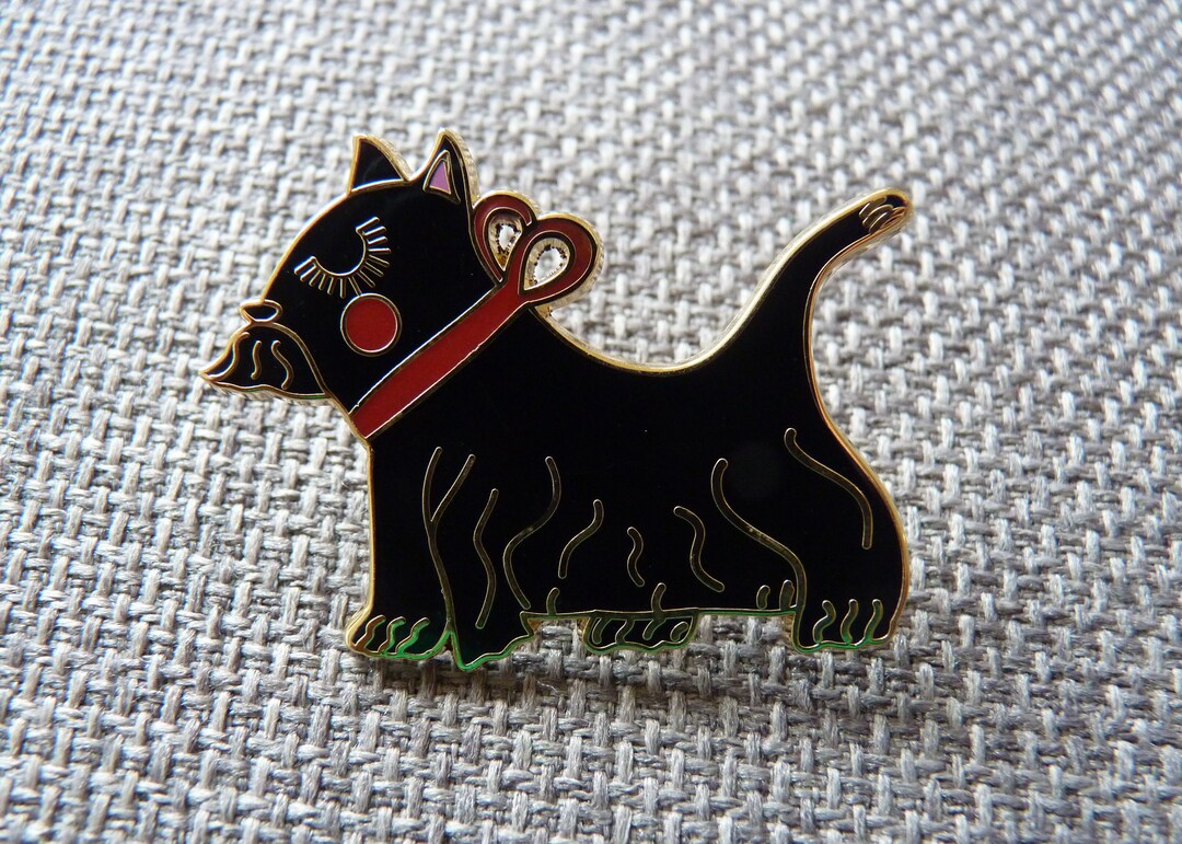 Enamel Scotty Dog Pin Brooch - Etsy