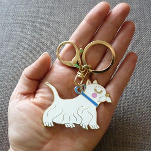 Enamel Westie Dog Keyring