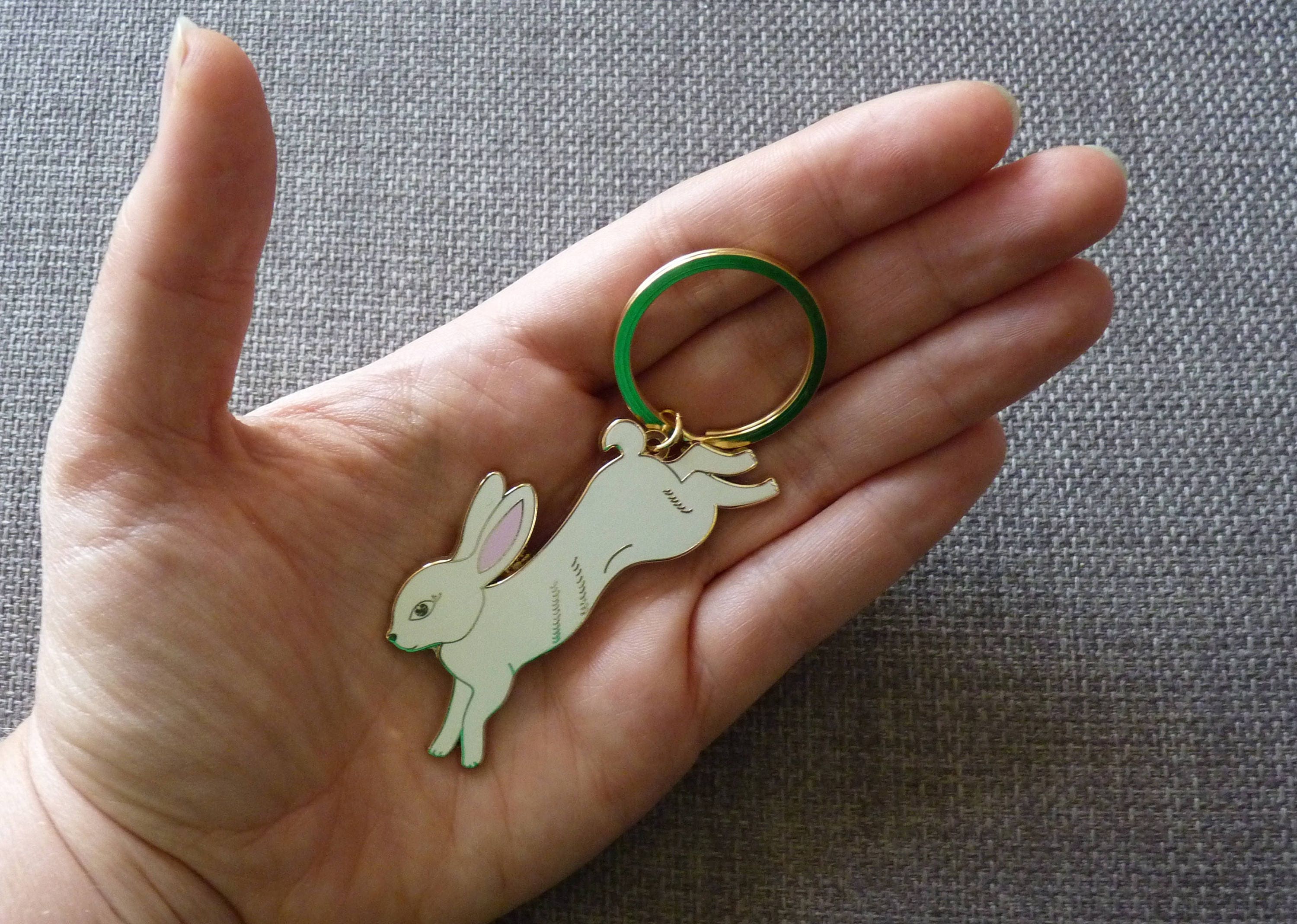 White clearance rabbit keychain