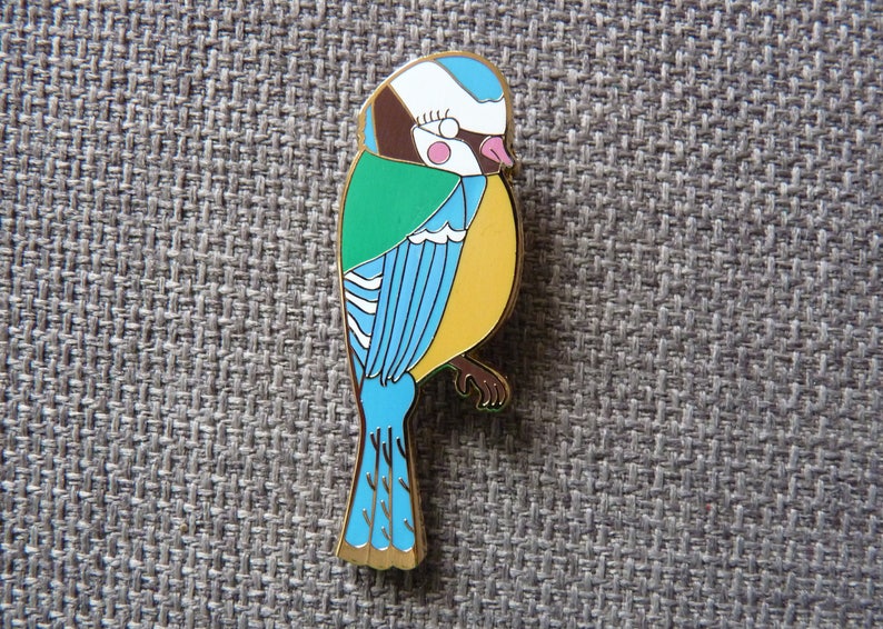 Enamel Blue Tit Brooch image 2