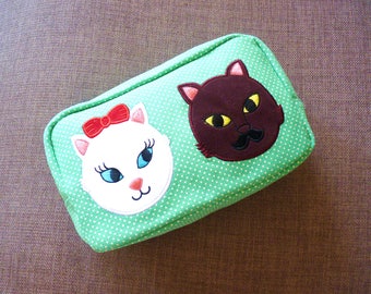 Kitty Crush Polka Dot Cosmetic Bag