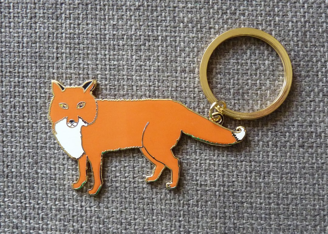 Enamel Fox Keyring Etsy