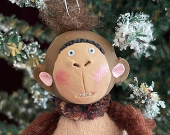 Sweet Brown Monkey Ornament