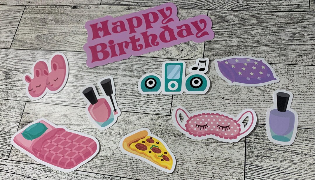 Spa Birthday Cake Topper Set. Can Customize Birthday Message. - Etsy