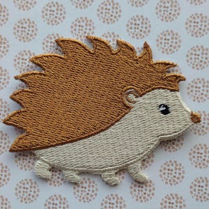 Baby Hedgehog Embroidered Iron-On Patch (2.7x2)