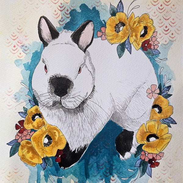 Himalayan Rabbit Art - Etsy