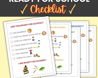 Kids Morning Routine Checklist: Get Ready for School Chart (Digital Download)