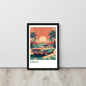 Porsche 911 Retro Framed poster