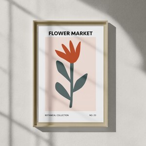 Retro Flower Market Print: Boho Botanical Wall Art