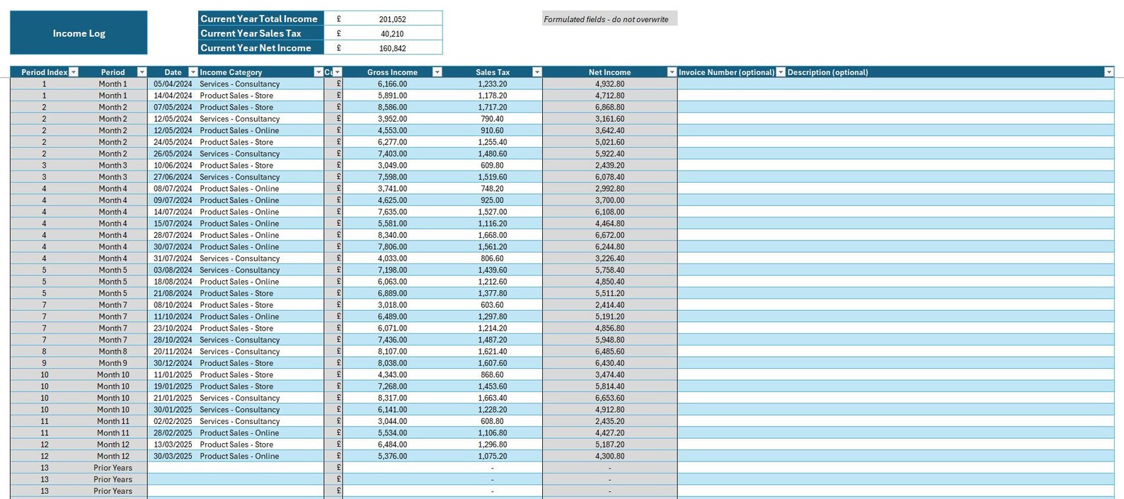 Bookkeeping Template Etsy