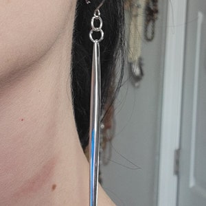 Silver spike punk earrings