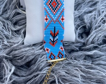 Bracelet made of handmade beads, jewelry in the Ukrainian style