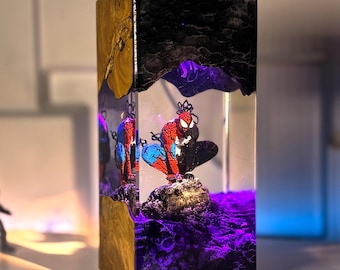 Superhero Resin Lamp, Superhero deco Gifts, Gaming Art Lamp, Superhero Gift for Gamer Room