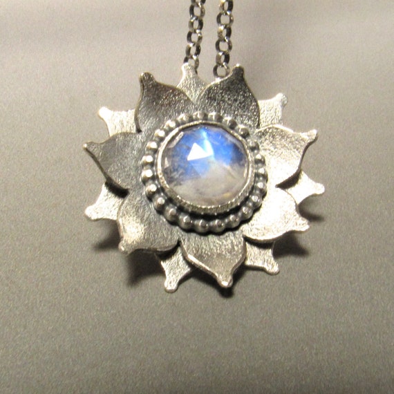 Moonstone Lotus Pendant Moonstone Lotus Pendant
