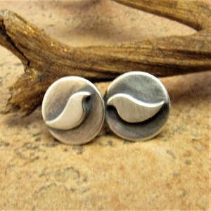 Small Silver Bird Earrings, Bird Studs, Modern Minimalist Earrings, Contemporary Nature Jewelry