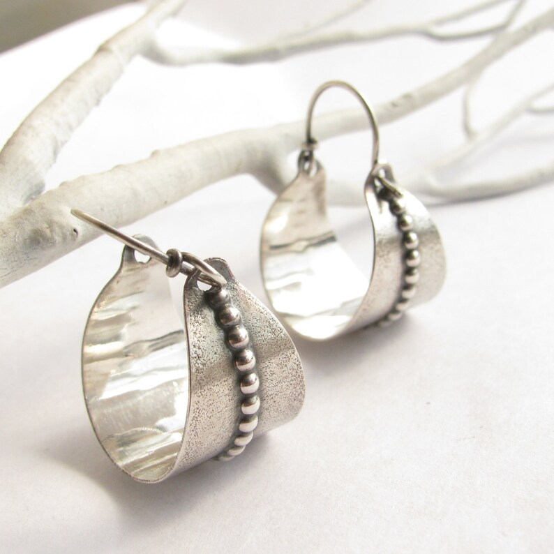 Sterling Silver Basket Earring Argentium Earrings Metalwork Etsy