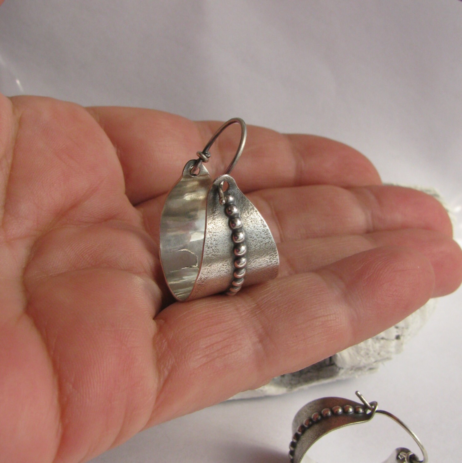 Sterling Silver Basket Earring Argentium Earrings Metalwork Etsy UK