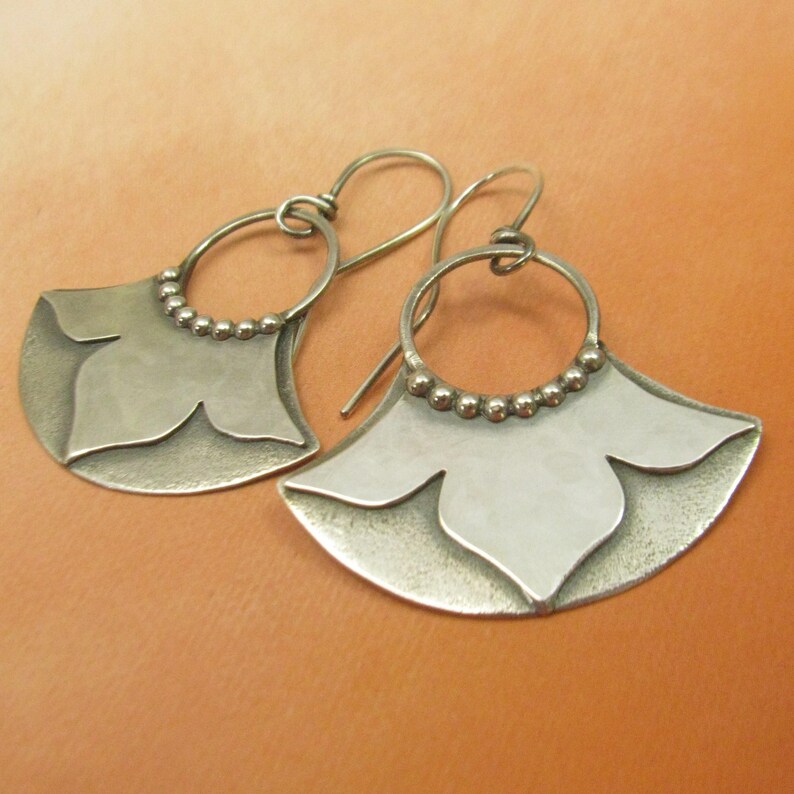 Romantic Bridal Or Special Day Earrings Sterling Silver Lotus Earrings Bohemian Jewelry Flower Design