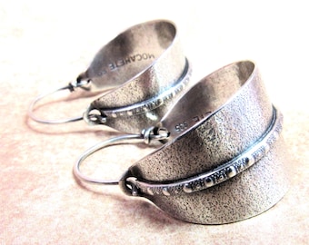 Handmade Argentium Silver Hoop Earrings, Everyday Hoops, Contemporary Jewelry