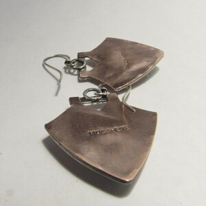 Mixed Metal Lemon Chrysoprase Earrings, Copper And Sterling Silver One Of A Kind Earrings image 6