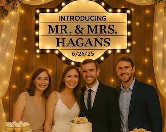 Custom Wedding Bottle Service Marquee Sign: LED Light Party Decor,Entrance reception sign