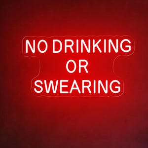 Neonbord niet drinken of vloeken, cadeau vriend drinken, vintage barbord, cocktailkeuken muurkunst, decor bar, grappig keukenmuurbord