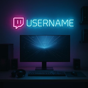 Personalized Gamer Tag Neon,Custom Username Neon Sign,Custom Game Logo,Twitch Neon Sign,Streaming Led Sign,Gamer Husband Gift,Man Cave Gifts