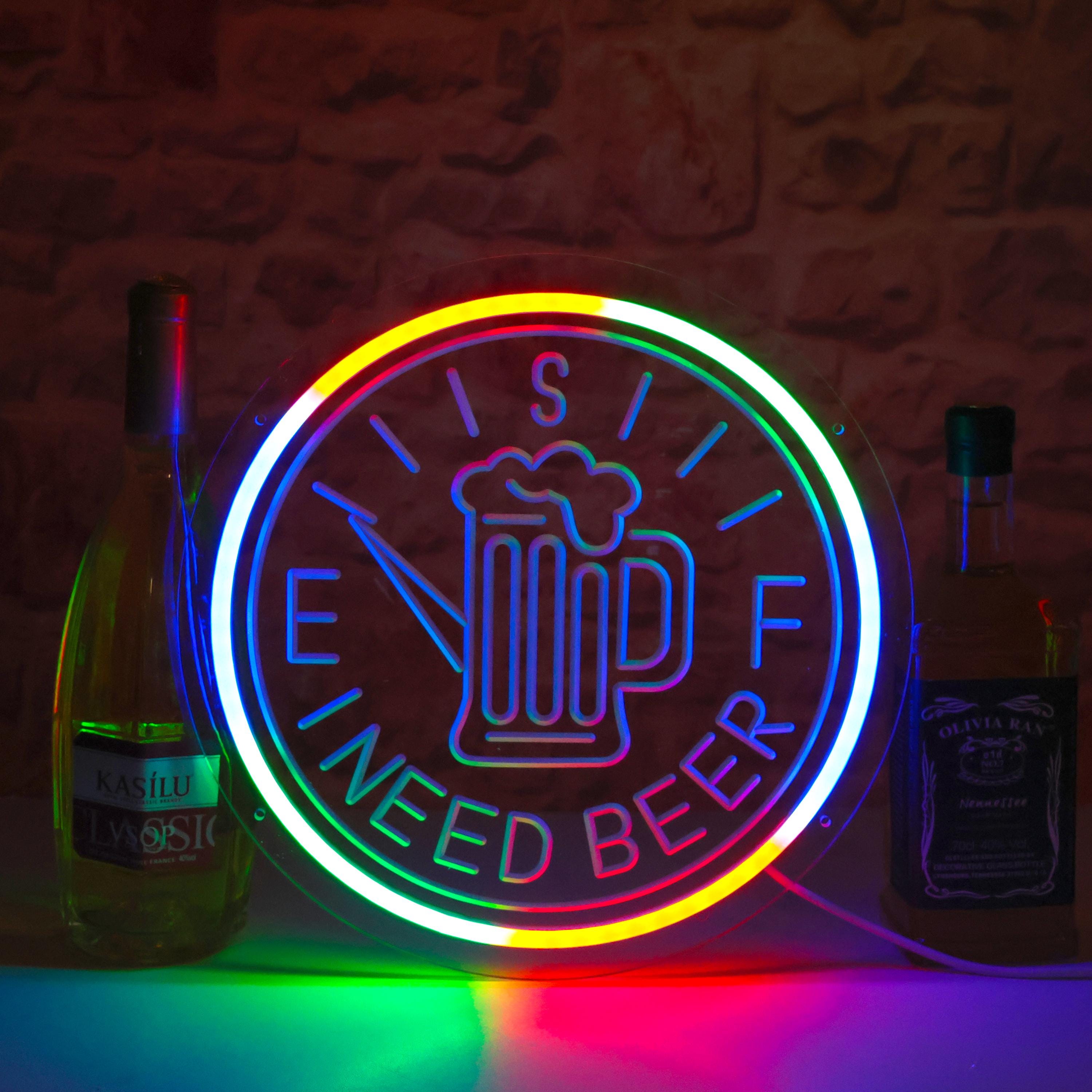 Beer Neon Sign: RGB Color Changing LED Bar Decor - Etsy Canada