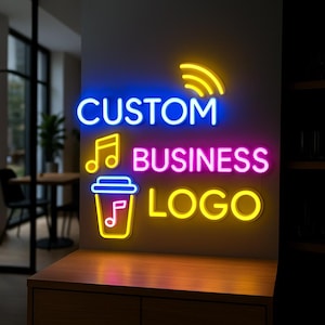 Logo Neon Sign Custom Acrylic UV Neon Sign UV Printing Acrylic Sign Custom Wall Decor Custom LED Business Sign Neon Sign Custom Logo Light