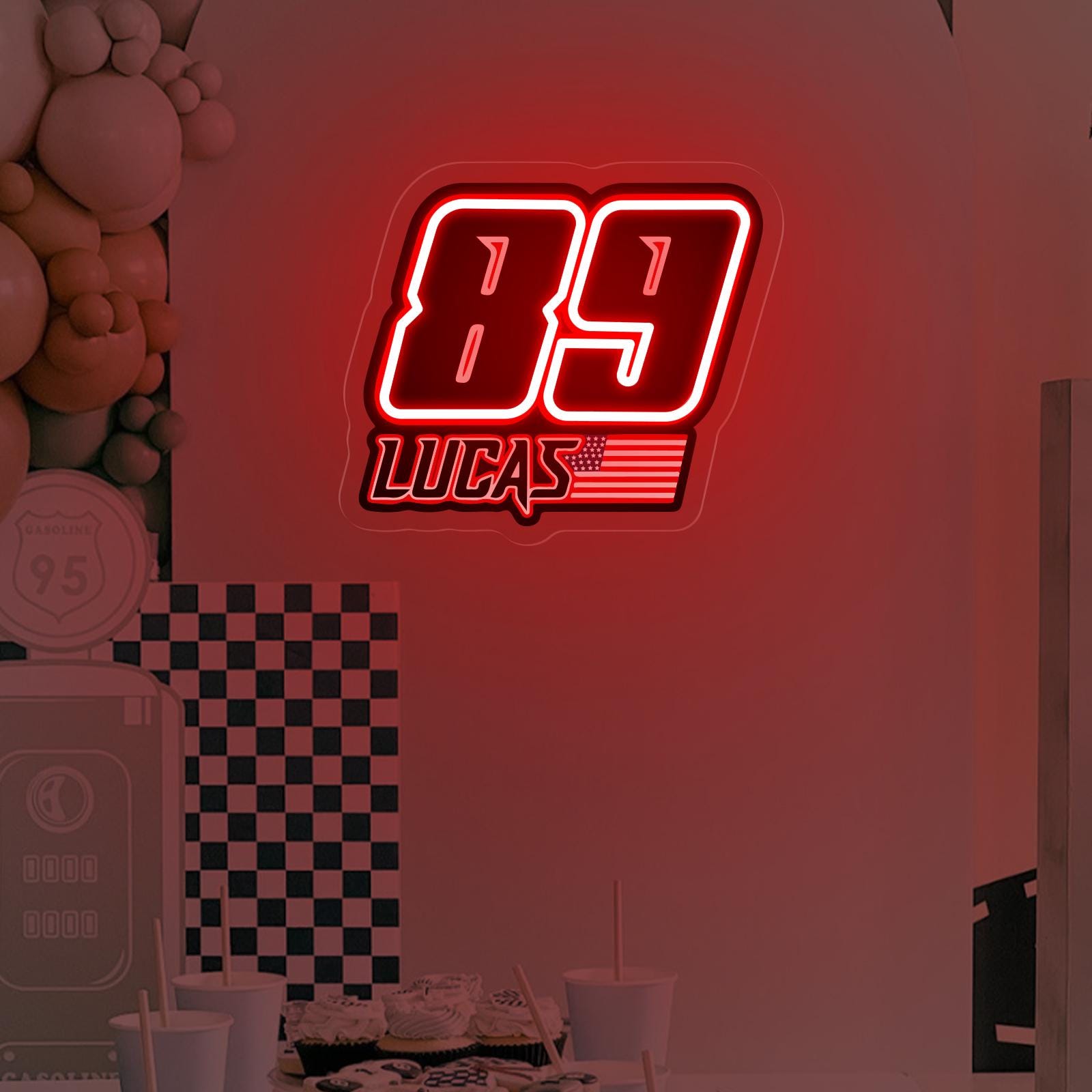 Custom Race Number Neon Sign: Personalized Racing Garage Decor - Etsy