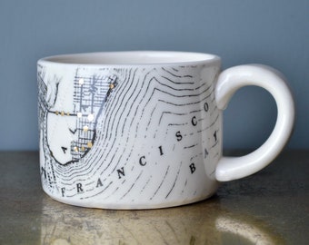 SAN FRANCISCO California Map Screenprinted Coffee Cup