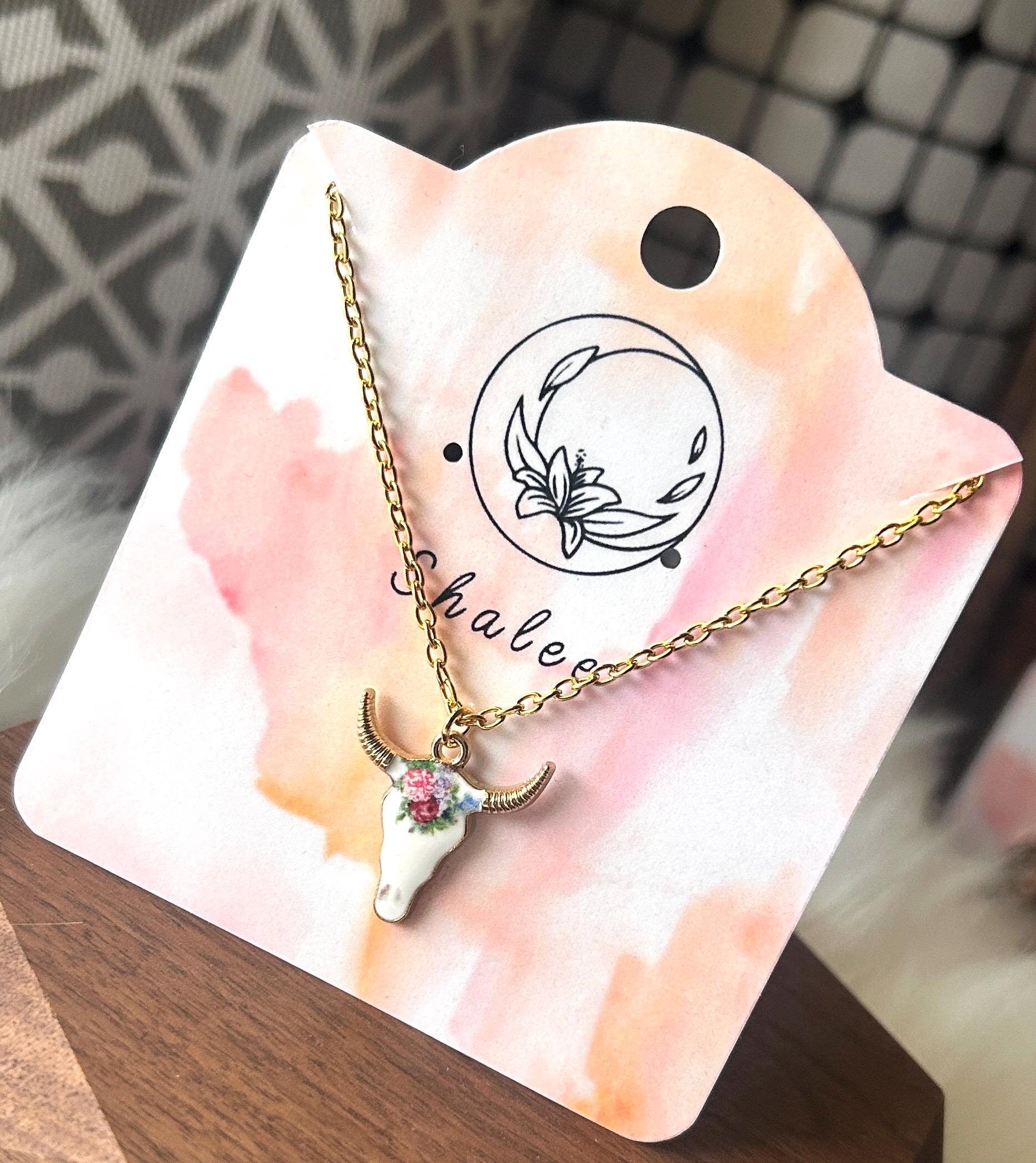 花柄ボヘミアンロングホーンネックレス - Etsy 日本