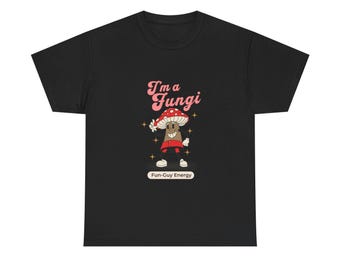 I'm a Fungi Shirt - Funny Mushroom Pun Tee, Fun-Guy Energy Retro Graphic T-Shirt