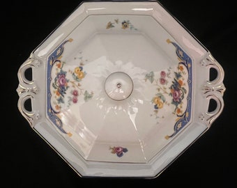 RARE! Hard to Find! Antique Vintage Princess Alpena Pattern Belwood Bavarian China 10” Round Covered Vegetable Dish in Great Used Condition.