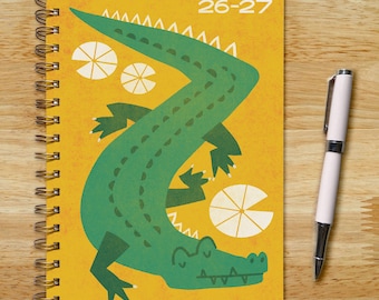 2026-2027 6.5x9in Animal Planner, Alligator, Academic Subject or To Do Style