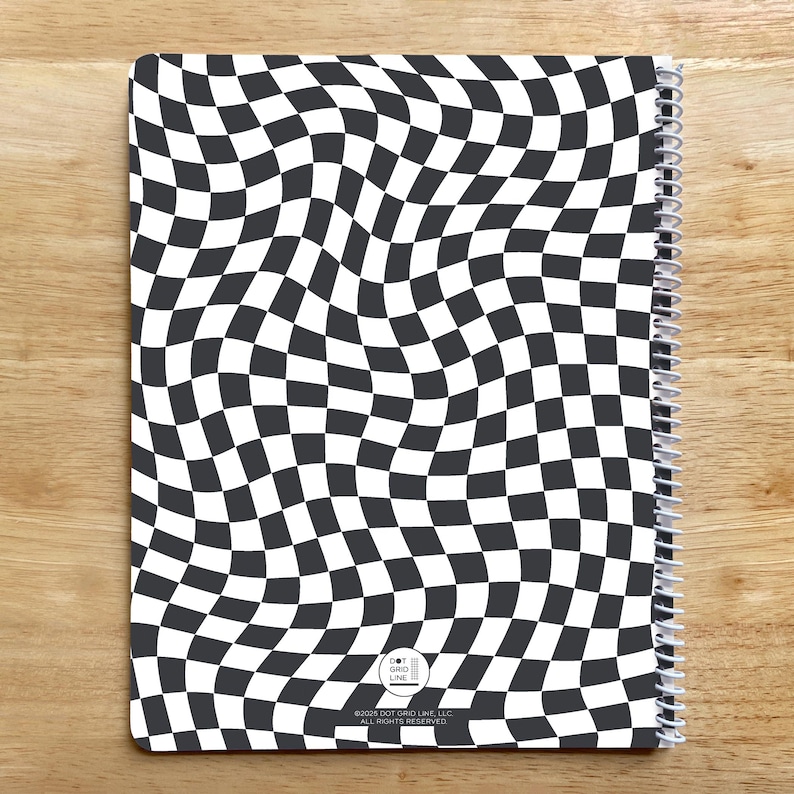 2026-2027 Wavy Checkerboard Planner, 8.5x11, Colorful Teen Gift Bild 5