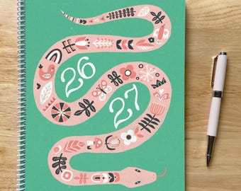 2026-2027 Scandi Snake Planner: 8.5x11 Letter Size, One Page Week