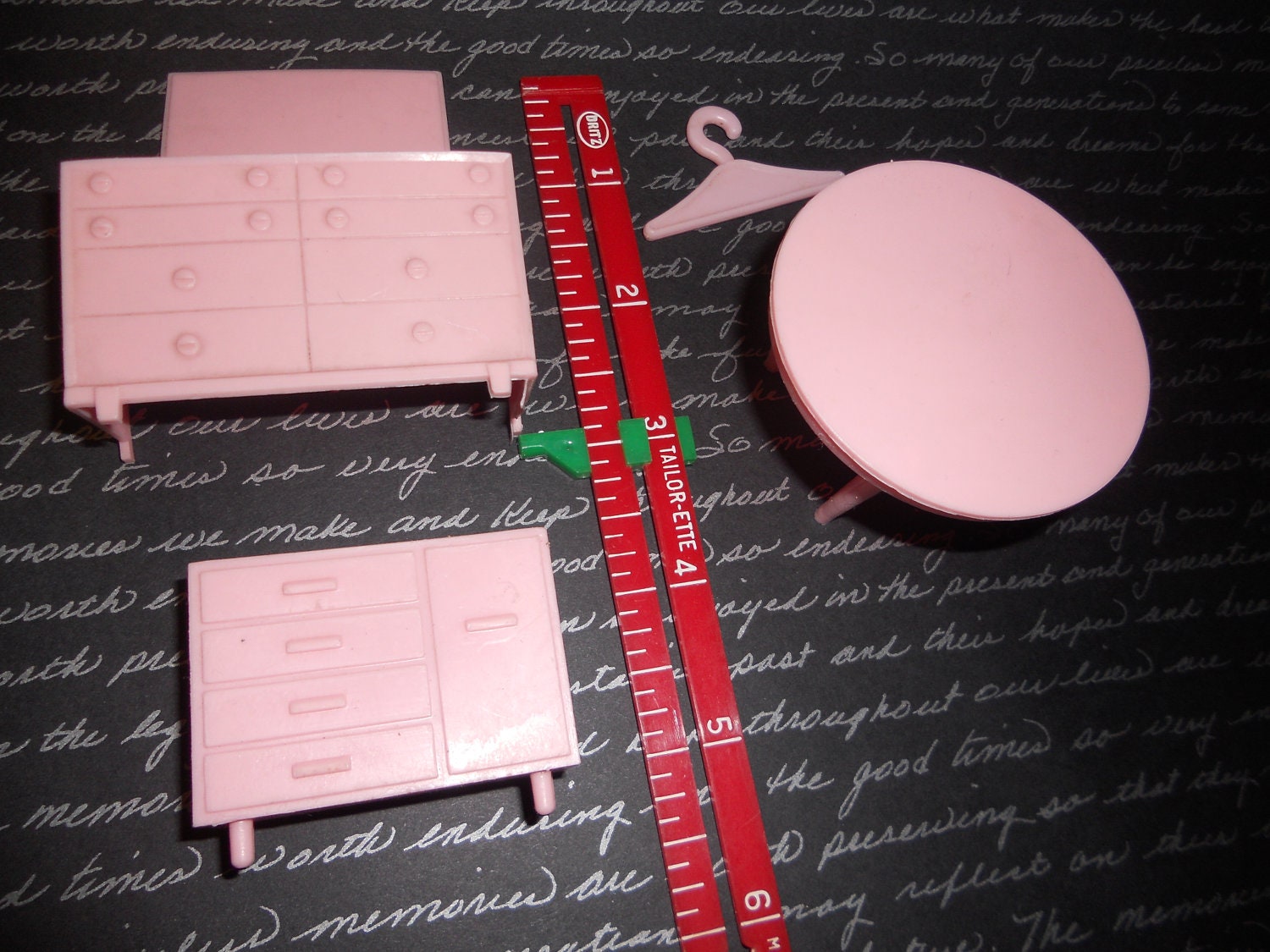 Vintage Pink Plastic Dollhouse Furniture 4 pieces Etsy