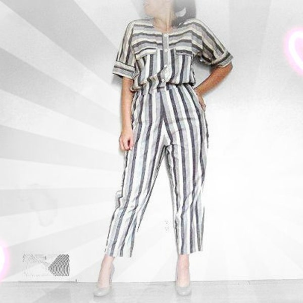 Vintage Striped Comfort Fit Jumpsuit